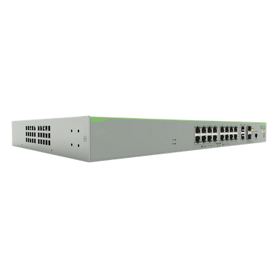 Switch PoE+ Administrable CentreCOM FS980M, Capa 3 de 16 Puertos 10/100 Mbps + 2 puertos RJ45 Gigabit/SFP Combo, 250W
