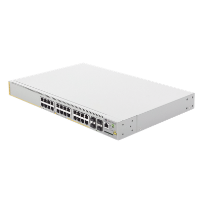 Switch PoE+ Administrable CentreCOM GS970M, Capa 3 de 24 Puertos 10/100/1000 Mbps + 4 SFP Gigabit, 370 W
