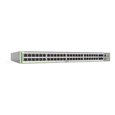 Switch PoE+ Administrable CentreCOM GS980M, Capa 3 de 48 puertos 10/100/1000Mbps + 4 SFP Gigabit, 740 W