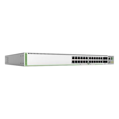 (GS980MX/28) Switch Stack L3, 24 puertos 10/100/1000-T, 4 Puertos SFP+ 10G, Fuente de poder fija