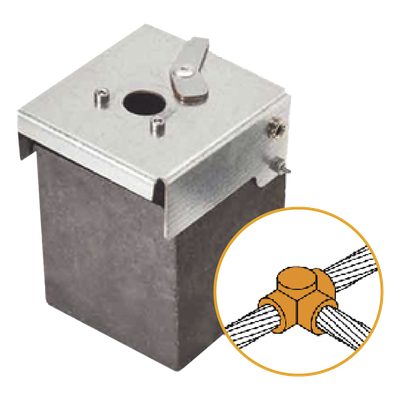 Conector Tipo T de Latón / Cable 50-70 mm² (1/0-2/0 AWG) / Alta Conductividad / Resistente a Corrosión / Unión Segura