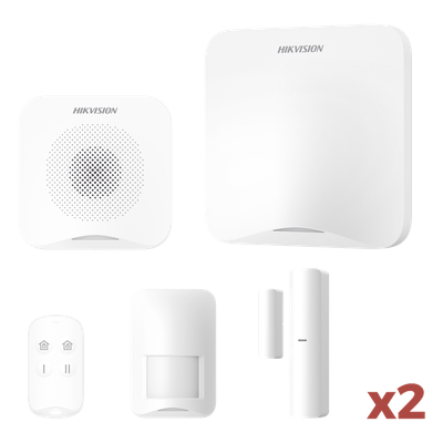 (AX HOME) KIT de Alarma AX HOME / Incluye: 1 Hub con batería de respaldo / 1 Llavero / 1 PIR / 2 Contactos Magnéticos / 1 Sirena / Wi-Fi / 3G/4G / Compatible con Hik-Connect P2P y Hik-Partner PRO