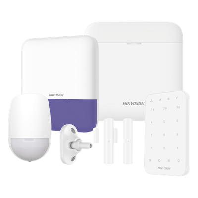 (AX PRO) KIT de Alarma AX PRO / Incluye: 1 Hub con bateria de respaldo / 1 Sensores PIR / 1 Montaje Universal para PIR / 2 Contactos Magnéticos / 1 Teclado / 1 Sirena Inalambrica Exterior / WiFi / Compatible con Hik-Connect P2P