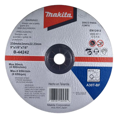 Disco de corte para metal de 9″