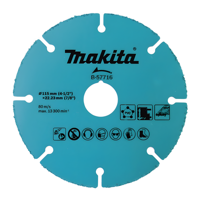 Disco de carburo de tugsteno 4 1/2″ multi-material para esmeriladora, Ideal para Yeso y Epóxicos.