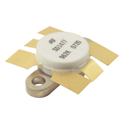 Transistor NPN de Silicón SD1477, 175 MHz, 12.5 Vcc, 100 Watt.