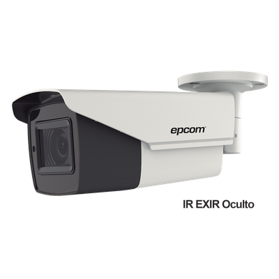Bullet TURBOHD 4K (8Megapixeles) / Lente Mot. 2.7 a 13.5 mm / Potente IR EXIR de 80 mts / Exterior IP67 / 12 Vcc – 24 VCA / dWDR