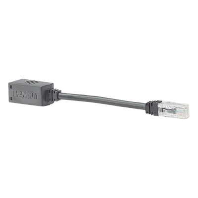 Adaptador Para Desconexión Accidental Segura, Jack a Plug Categoría 6A, UTP, CM, 20.3 cm (7.99 pulgadas) de Longitud, Color Negro