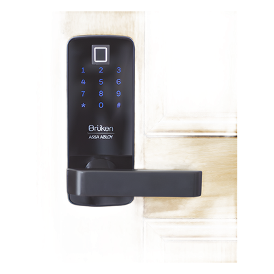 Cerrojo Electrónico con Manija para Puerta de Madera/ Huella/ Contraseña/ Tarjeta