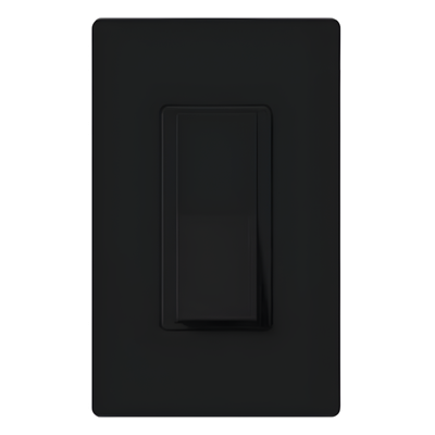Apagador de paleta Claro unipolar de encendido y apagado, 15 A, 120/277 V, para todo tipo de cargas de iluminación y motores, color negro brillante