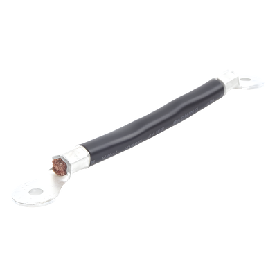 Cable para Baterías, 0.2m, Negro, Calibre 2 AWG con Terminales de Ojo en Ambos Extremos