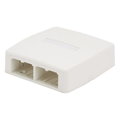 Caja de Montaje en Superficie, Para 4 Módulos Mini-Com, Color Blanco