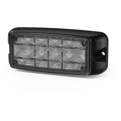 Luz de Advertencia de 5X2″ 10 LED, Rojo/Azul, Bisel Negro, Lente Transparente