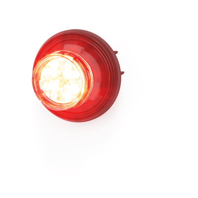 Estrobo Oculto de 12 LED, Rojo/Azul, Bisel Negro, Lente Transparente