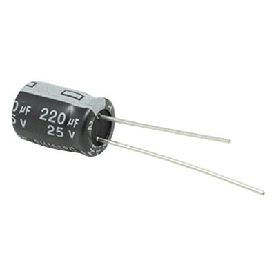 Capacitor Electrolítico de Aluminio, Radial de 220 µFd, 25 Vcc, 105 °C, 8 x 11 mm, .