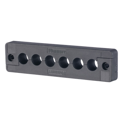 Pasacables  de 6 Orificios en Línea 4.41″ X 0.67″ IP65,  para Cables Terminados, Color Negro