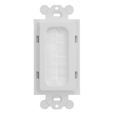 Placa de Pared Pasacables Tipo Cepillo, Estándar GFCI, Material ABS, Color Blanco