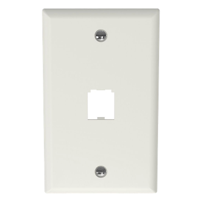 Placa de Pared Vertical Clásica, Salida Para 1 Puerto Mini-Com, Color Blanco Mate