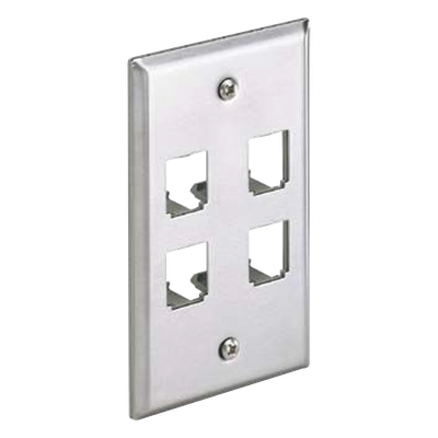 Placa de Pared Vertical, de Acero Inoxidable, Salida Para 4 Puertos Mini-Com