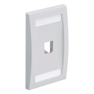 Placa de Pared Vertical Ejecutiva, Salida Para 1 Puerto Mini-Com, Con Espacios Para Etiquetas, Color Blanco