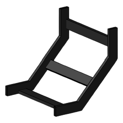 Curva vertical interior epoxica para charola tubular de 4″ de ancho, incluye cople y tornillería