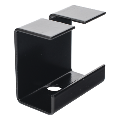 Grapa de Suspensión para Escalera Tubular de 1.5″ de Peralte y 12″ de Ancho, Acabado con Pintura Epóxica Color Negro, Ideal para la Suspensión Segura de la Escalera Tubular en Instalaciones Aéreas