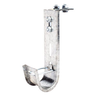 Soporte (Gancho) tipo J-Hook, hasta 14 cables Cat6, ideal para soportar cableado en los espacios de manipulación al aire, Para instalación en interior