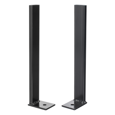Pies Base para Escalera Tubular de 1.5″ de Peralte y 12″ de Ancho, Acabado con Pintura Epóxica Color Negro, Ideal para la Fijación de la Estructura al Suelo o Superficies de Apoyo