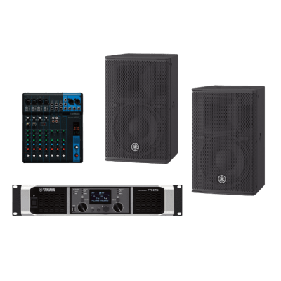 Kit Refuerzo Sonoro y Mixer | Incluye 2 Bocinas CHR10 | Amplificador PX5 | Mezclador MG10 | Ideal para PA