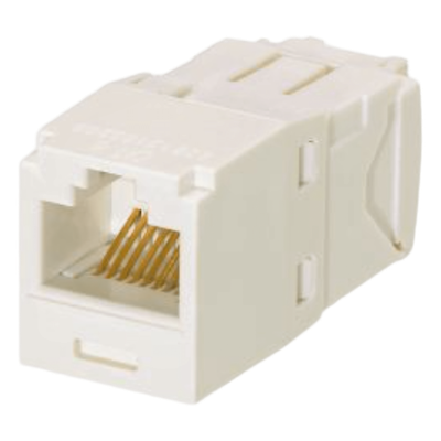 Conector Jack RJ45 Estilo TG, Mini-Com, Categoría 6, de 8 Posiciones y 8 Cables, Color Blanco Ártico