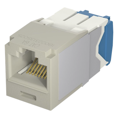 Conector Jack RJ45 Estilo TG, Mini-Com, Categoría 6A, de 8 Posiciones y 8 Cables, Color Gris