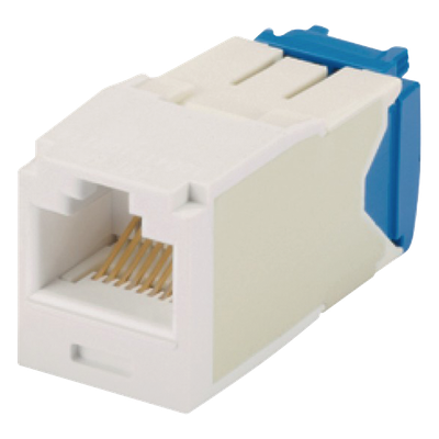 Conector Jack RJ45 Estilo TG, Mini-Com, Categoría 6A, de 8 Posiciones y 8 Cables, Color Blanco