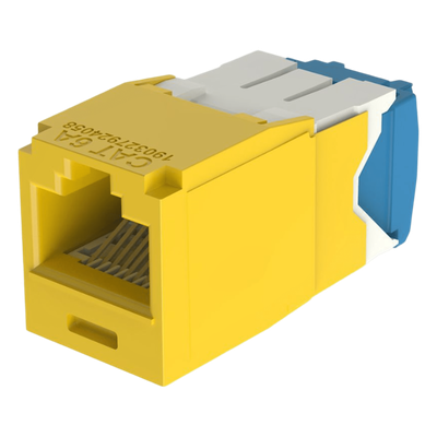 Conector Jack RJ45 Estilo TG, Mini-Com, Categoría 6A, de 8 Posiciones y 8 Cables, Color Amarillo