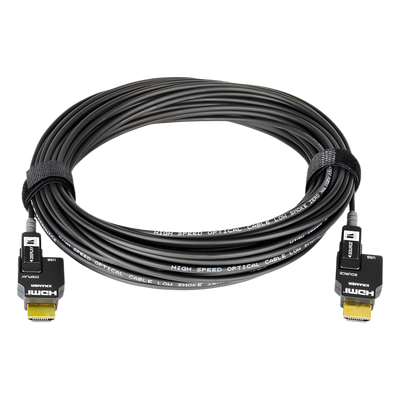 Cable Activo Óptico HDMI 4K 30 mts | 4K@60Hz 4:4:4 | 18 Gbps | Terminales Desmontables Micro-HDMI | Fibra Optica | Libre de Halógenos LSHF | Bañado en Oro 24K
