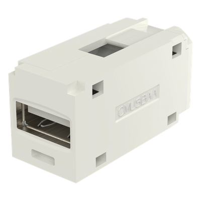 Módulo Acoplador USB 2.0, Hembra a Hembra, Tipo Mini-Com, Color Blanco Mate
