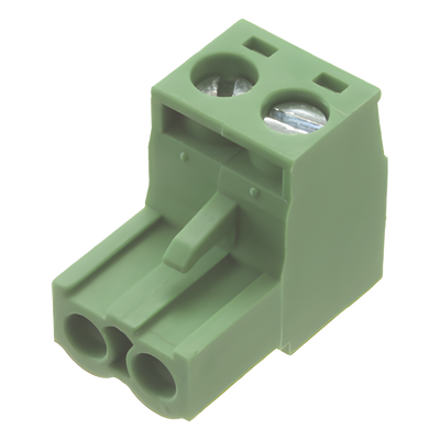 Conector terminal de alimentación de 2 pines en color verde (EPO)