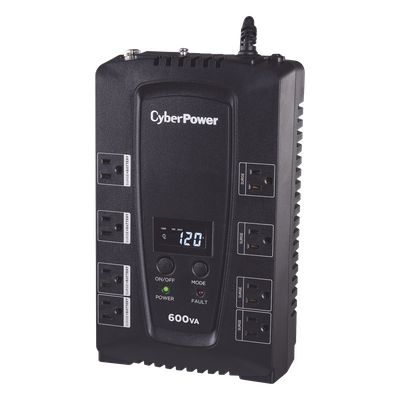 UPS de 600 VA/340 W, Topología Standby, Entrada 120 Vca NEMA 5-15P, Tipo Gabinete Compacto, Con 8 Tomas NEMA 5-15R