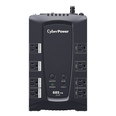 UPS de 685 VA/390 W, Topología Línea Interactiva, Entrada 120 Vca NEMA 5-15P, Tipo Gabinete Compacto, Con 8 Tomas NEMA 5-15R