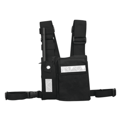 Pechera Universal Sin Logo con Soporte para Radio y Bolígrafo más Bolsa con Cinta Adherente para su Seguridad.