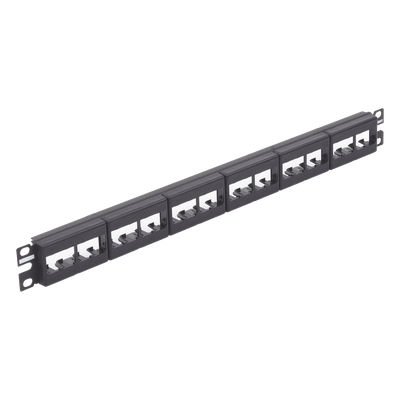 Panel de Parcheo Modular Mini-Com (Sin Conectores), Plano, Sin Blindaje, de 24 Puertos, 1UR
