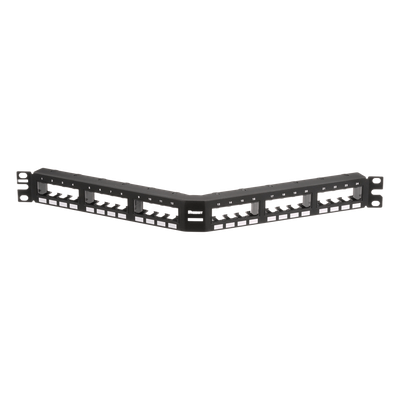 Panel de Parcheo Modular Mini-Com (Sin Conectores), Angulado, Sin Blindaje,  Con Números Pre-Impresos, de 24 Puertos, 1UR