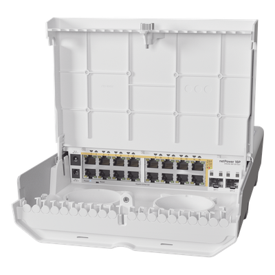 (netPower 16P) Switch administrable Sistema Operativo Dual, 16 puertos c/PoE, 2 puertos 10G SFP+ para Exterior