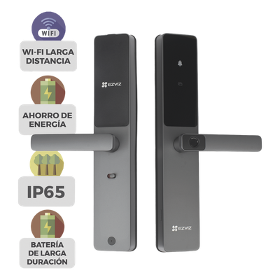 Cerradura Inteligente / Wi-Fi / Bluetooth  / Códigos Temporales Para Visitantes / Lectura de Huella / Lectura de Tag / Contraseña /  Botón para Timbrar / Apertura Remota /  Alarma Anti-intrusión /  No Requiere HUB