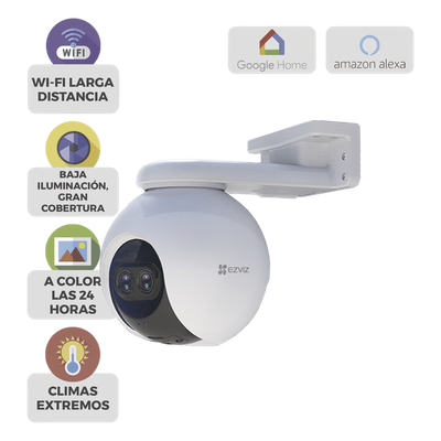 PT IP 2 Megapíxel / Lente Dual (2.8 mm y 12 mm) / Wi-Fi / Detección Humana / Visión Nocturna en Color / Cobertura Visual 360° / Notificación Push  / Ranura para Memoria 512 GB