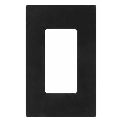 Placa de pared Claro de 1 espacio sin tornillos visibles, acabado negro brillante, para atenuadores, apagadores y controles Pico de Lutron