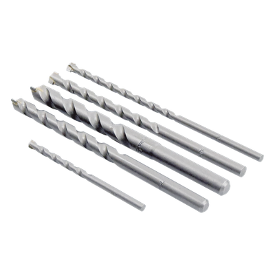 Juego de 5 Pzas. de Broca para Concreto, Zanco Recto (3/16″, 1/4″, 5/16″, 3/8″ y 1/2″).
