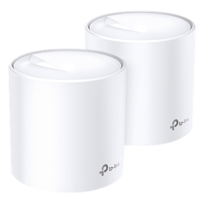 Kit 2 Routers Inalámbricos MESH Interior para Hogar / Doble Banda Wi-Fi 6 AX1800 Mbps / 2 Puerto Gigabit WAN/LAN / 2 Antenas Internas / Administración Mediante la App Deco (iOS, Android) / Protección HomeShield