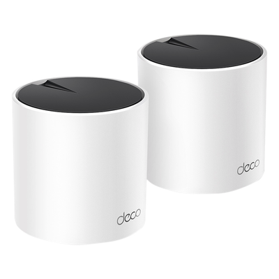 Kit 2 Routers Inalámbricos MESH Interior para Hogar / Doble Banda Wi-Fi 6 AX3000 Mbps / 3 Puerto Gigabit WAN/LAN / 2 Antenas Internas / Administración Mediante la App Deco (iOS, Android) / Protección HomeShield