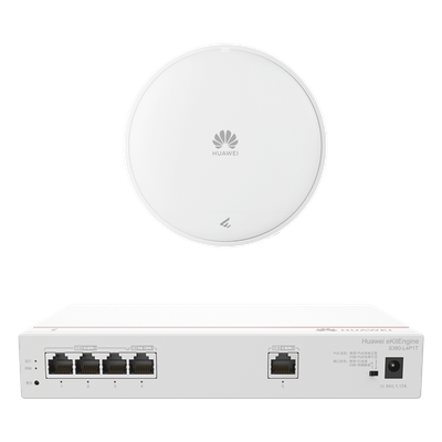 Kit DEMO de Router Multi-Servicio / 1 puerto 10/100/1000 Mbps(WAN) / 4 puertos 10/100/1000 Mbps(LAN) PoE / 50W + Punto de Acceso Wi-Fi 7 / 3.5 Gbps / MU-MIMO 2×2 (2.4GH y 5GHz) / Smart Antenna más cobertura / Instalación en techo y pared