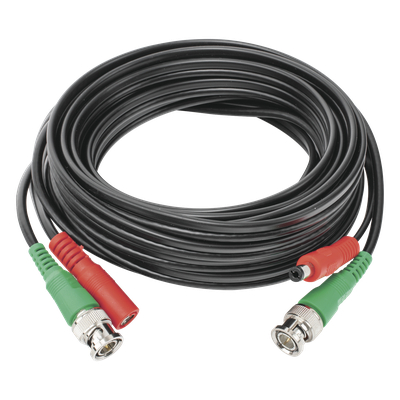 Cable Coaxial (BNC RG59) + Alimentación / SIAMES / 5 Metros (16.40 Pies) / 100% Cobre / Para Cámaras 4K / Uso Interior y Exterior